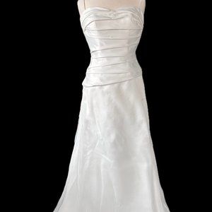 Mikaella Bridal White Strapless Gown